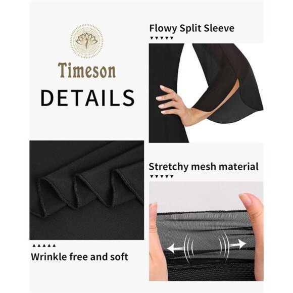 Women's Sleeve Floral Blouse – Double Layer V-Neck Dressy Tunic Top - Picture 8 of 8